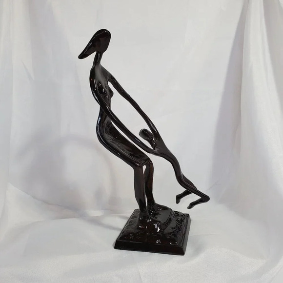 Brutalist Bronze Sculpture Giacometti Style  Mother swinging child 11" tall - Picture 1 of 11